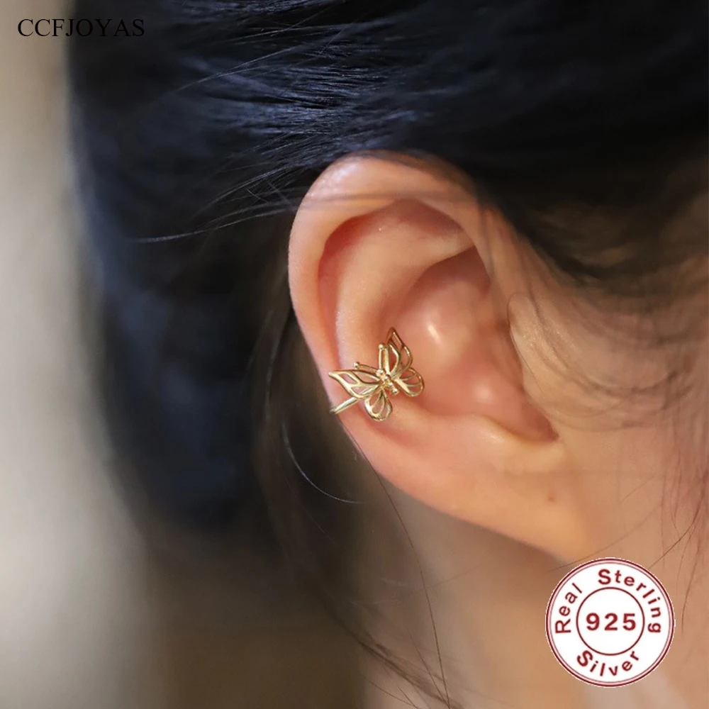 CCFJOYAS 1 pair of 925 Sterling Silver Hollow Butterfly Clip Earrings for Women Japanese and Korean no piercing Ear Cuff
CCFJOYAS 1 pair of 925 Sterling Silver Hollow Butterfly Clip Earrings for Women Japanese and Korean no piercing Ear Cuff