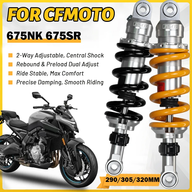 JSMT FOR CFMOTO 675NK 675SR Central Mono Rear Shock 290/305/320mm Preload Rebound Adjustable Suspension Parts
JSMT FOR CFMOTO 675NK 675SR Central Mono Rear Shock 290/305/320mm Preload Rebound Adjustable Suspension Parts