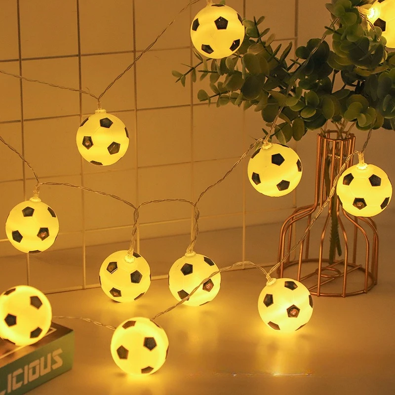 World Cup football LED modeling lights, children's bar bedroom basketball football holiday decoration star lights string
World Cup football LED modeling lights, children's bar bedroom basketball football holiday decoration star lights string