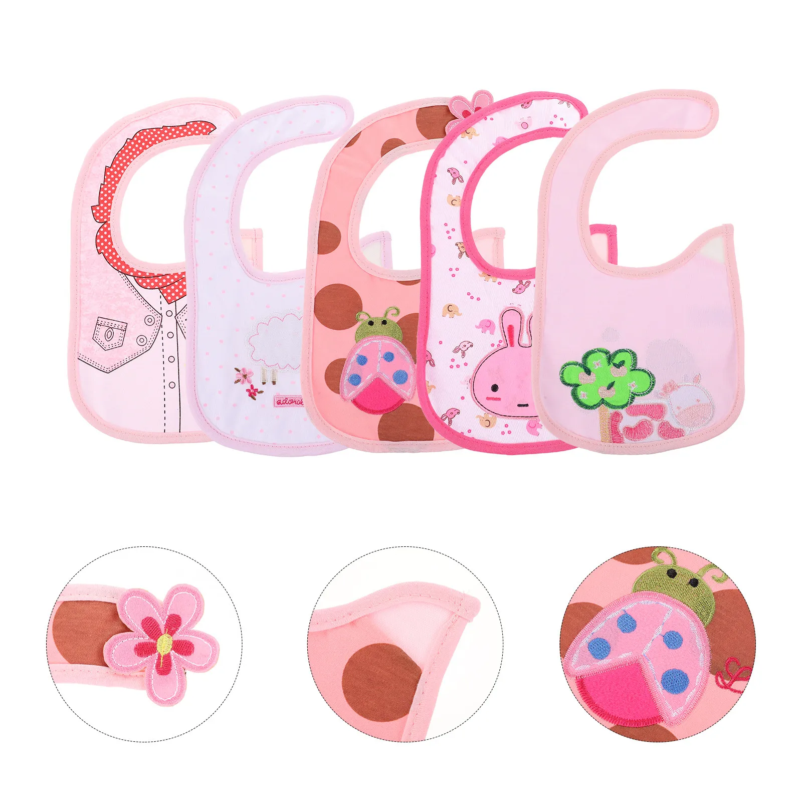5pcs Baby Bibs Cartoon Embroidery Drool Infant Nursing Towels Cotton Burping Rags Toddler Spit Up Cloth Anti Dirty Shower Gift
5pcs Baby Bibs Cartoon Embroidery Drool Infant Nursing Towels Cotton Burping Rags Toddler Spit Up Cloth Anti Dirty Shower Gift
