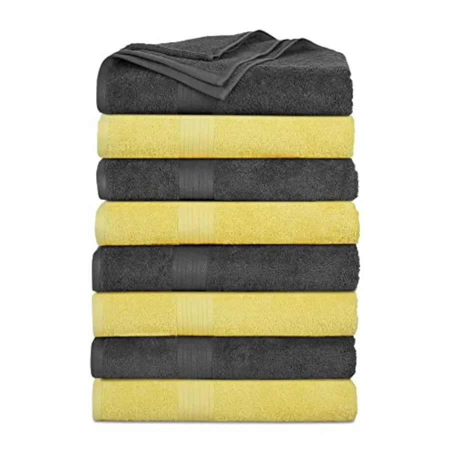 Bath Towels Set of 8 for Bathroom Hotel Spa Gym Kitchen 600 GSM 100 Cotton Absorbent Soft Premium Quality OEKO-TEX Certified Gr
Bath Towels Set of 8 for Bathroom Hotel Spa Gym Kitchen 600 GSM 100 Cotton Absorbent Soft Premium Quality OEKO-TEX Certified Gr