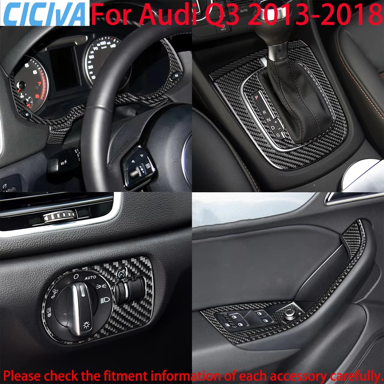 For Audi Q3 2015 2016 2017 2018 Carbon Fiber Gear Shift Dashboard Window Lift Air Outlet Car Accessories Interior Stickers Trim
For Audi Q3 2015 2016 2017 2018 Carbon Fiber Gear Shift Dashboard Window Lift Air Outlet Car Accessories Interior Stickers Trim