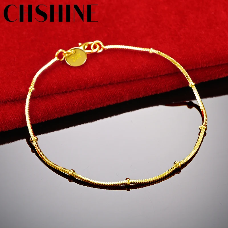 CHSHINE 18K Gold 2mm Snake Chain Bracelet For Women Wedding Engagement Party Fashion Charm Jewelry
CHSHINE 18K Gold 2mm Snake Chain Bracelet For Women Wedding Engagement Party Fashion Charm Jewelry