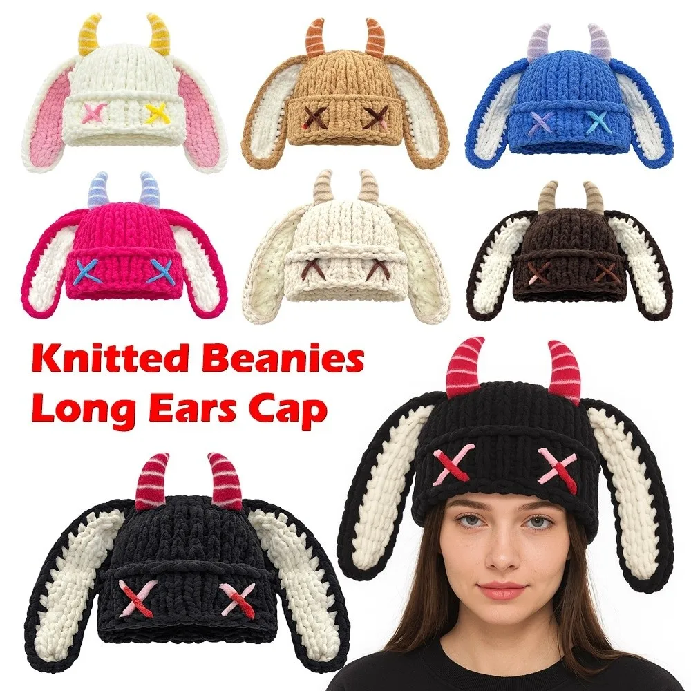 Funny Versatile Knitted Beanies Thickened Warm Long Ears Cap Ear Protection Y2K Little Devil Hat Autumn Winter Season
Funny Versatile Knitted Beanies Thickened Warm Long Ears Cap Ear Protection Y2K Little Devil Hat Autumn Winter Season