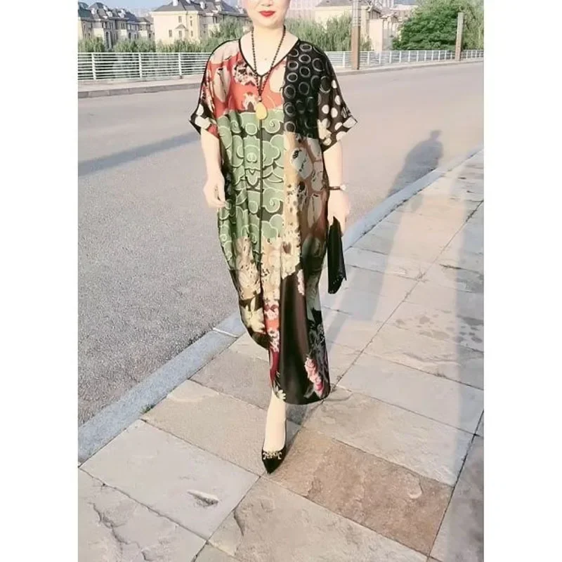 2025 Printed Crew Neck New Summer Short Sleeve Spliced High End Loose Appear Thin Elegant Fashion Women's Commuter Dresses
2025 Printed Crew Neck New Summer Short Sleeve Spliced High End Loose Appear Thin Elegant Fashion Women's Commuter Dresses