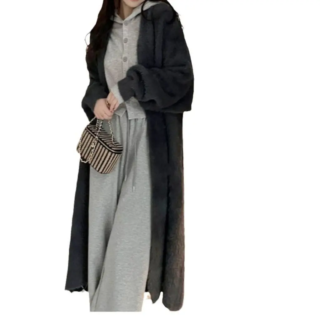 Women's Lazy Style Long Knitted Cardigan Imitation Mink Cashmere Jacket Spring Autumn Thickened Outer Wear Gentle Atmosphere 
Women's Lazy Style Long Knitted Cardigan Imitation Mink Cashmere Jacket Spring Autumn Thickened Outer Wear Gentle Atmosphere