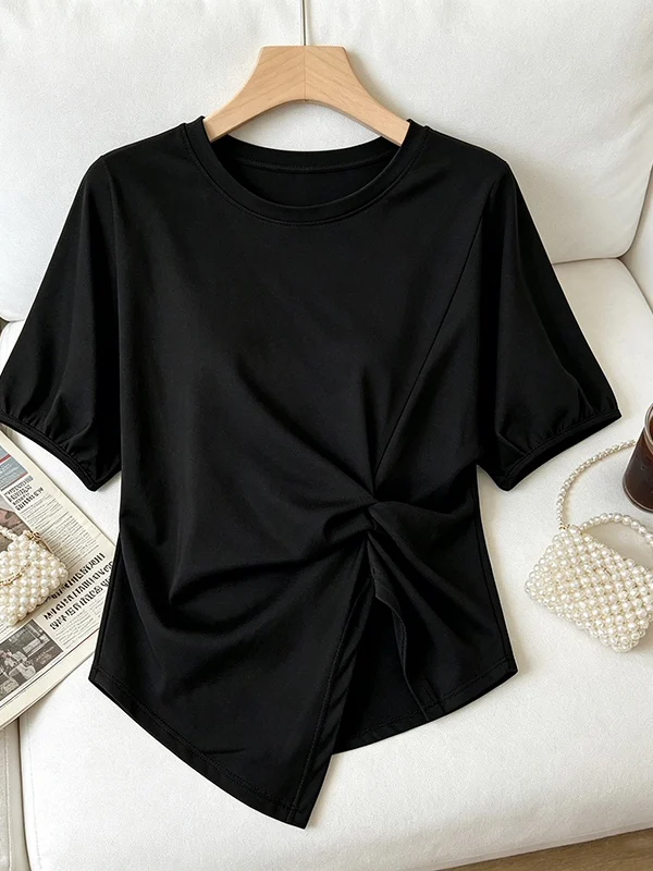 plus Size Women's Summer New Style Pure Color Casual Short Sleeve T-Shirt Asymmetrical Slit Versatile Slimming Top
plus Size Women's Summer New Style Pure Color Casual Short Sleeve T-Shirt Asymmetrical Slit Versatile Slimming Top