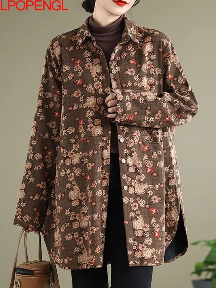 Ethnic Style Women's Autumn And Winter Korean Mid-length Loose Fleece Thickened Jacket Long Sleeves Single Breasted Thicken Coat
Ethnic Style Women's Autumn And Winter Korean Mid-length Loose Fleece Thickened Jacket Long Sleeves Single Breasted Thicken Coat