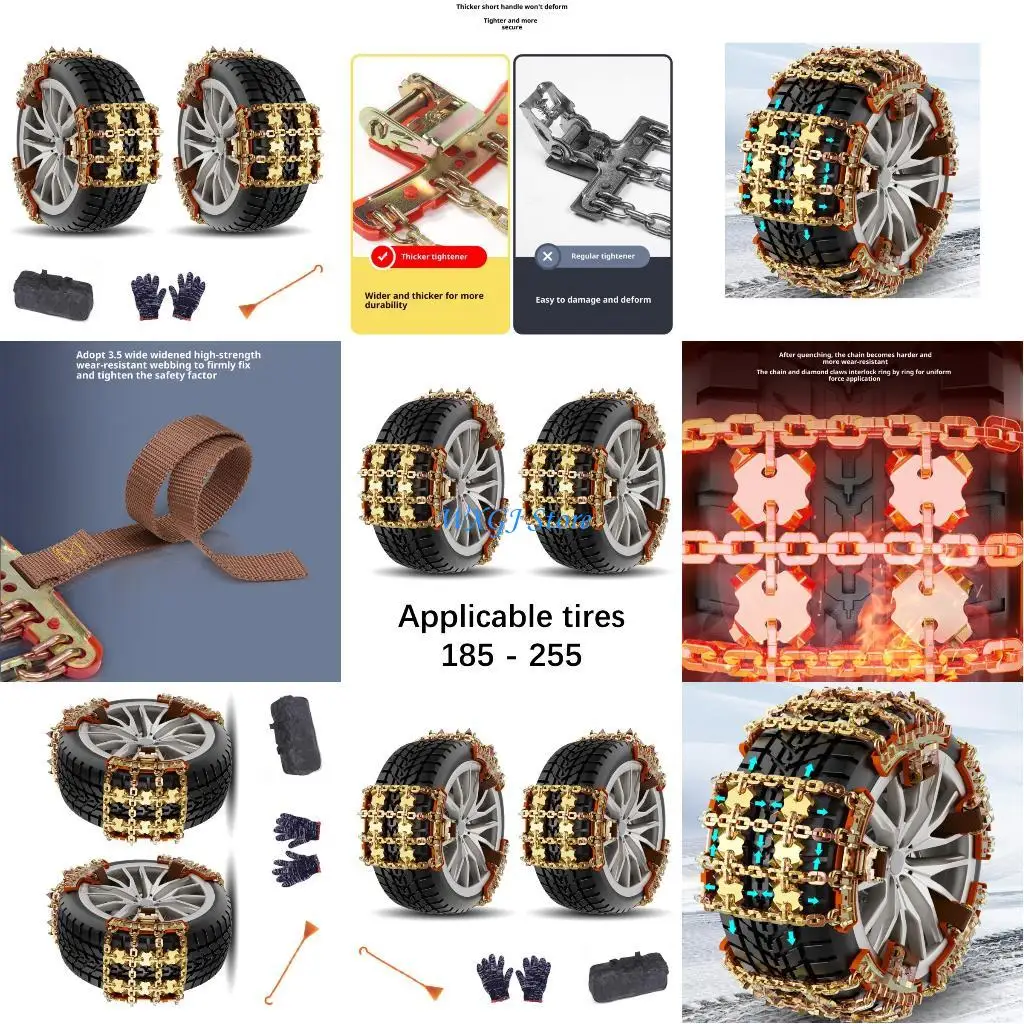37JE Rapid Anti Slip Snow Chains For 165 285 Tires Storage SUV Car Winter Driving Solution
37JE Rapid Anti Slip Snow Chains For 165 285 Tires Storage SUV Car Winter Driving Solution