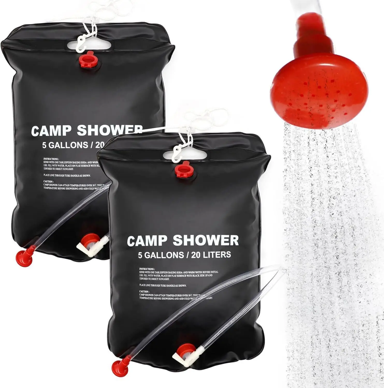 5 Gallons Outdoor Camping Shower Bag with Hose and On-Off Switchable Shower Head
5 Gallons Outdoor Camping Shower Bag with Hose and On-Off Switchable Shower Head