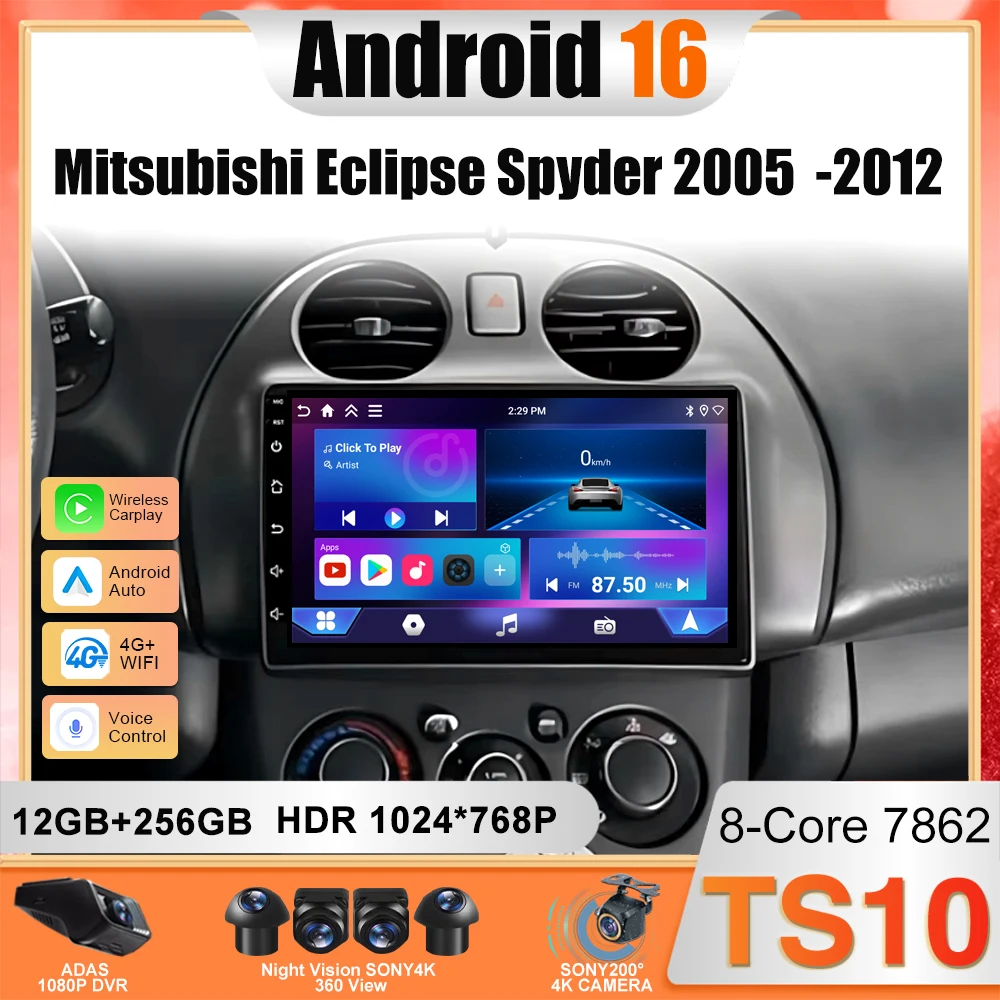 Android 16 Car Radio For Mitsubishi Eclipse Spyder 2005 2006 2007 2008 -2012 Auto Carplay Multimedia Player Stereo BT Navigation
Android 16 Car Radio For Mitsubishi Eclipse Spyder 2005 2006 2007 2008 -2012 Auto Carplay Multimedia Player Stereo BT Navigation