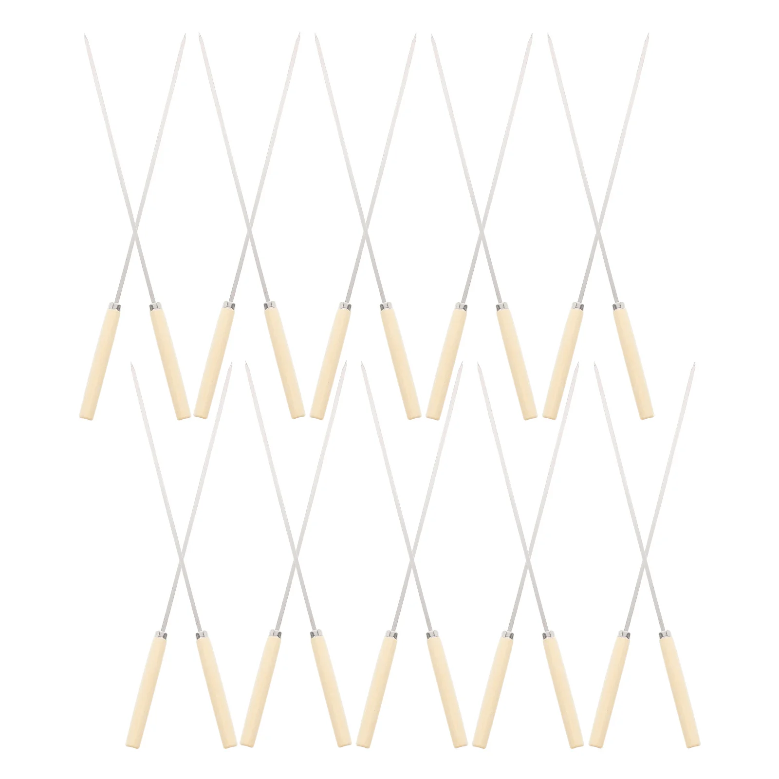 25Pcs Stainless Steel Bbq Skewers Wooden Handle Heatresistant Durable Outdoor Grilling Accessories Grill Skewers Set
25Pcs Stainless Steel Bbq Skewers Wooden Handle Heatresistant Durable Outdoor Grilling Accessories Grill Skewers Set