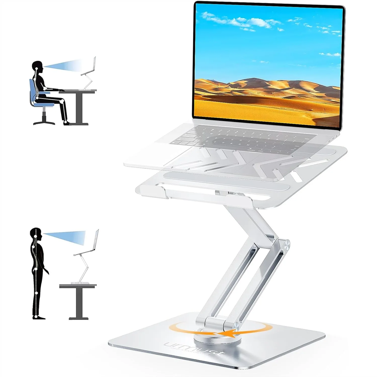360° Rotating Laptop Stand for Desk Adjustable Height Ergonomic Riser for All Laptops 10-17
360° Rotating Laptop Stand for Desk Adjustable Height Ergonomic Riser for All Laptops 10-17