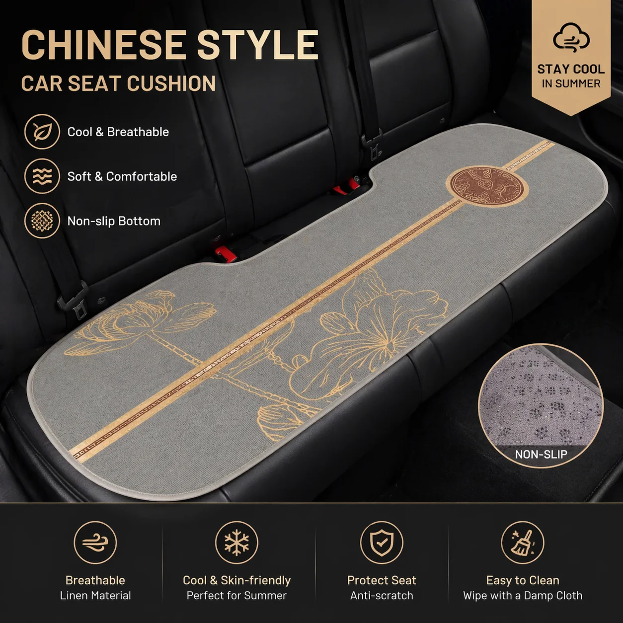 Full Car Seat Cushion Set – Breathable Linen Cooling Pad for Summer – Universal Car Interior Seat Protector
Full Car Seat Cushion Set – Breathable Linen Cooling Pad for Summer – Universal Car Interior Seat Protector