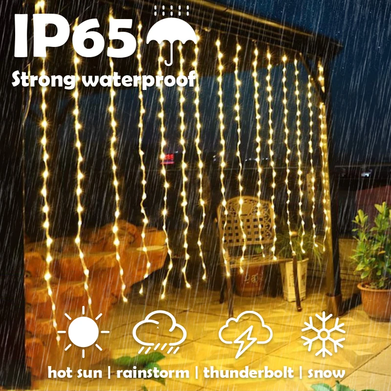 Solar Lamp LED String Lights 3x3m 300LED Outdoor Fairy Curtain Lights for Window Christmas Party Garden Garland Holiday Lighting
Solar Lamp LED String Lights 3x3m 300LED Outdoor Fairy Curtain Lights for Window Christmas Party Garden Garland Holiday Lighting