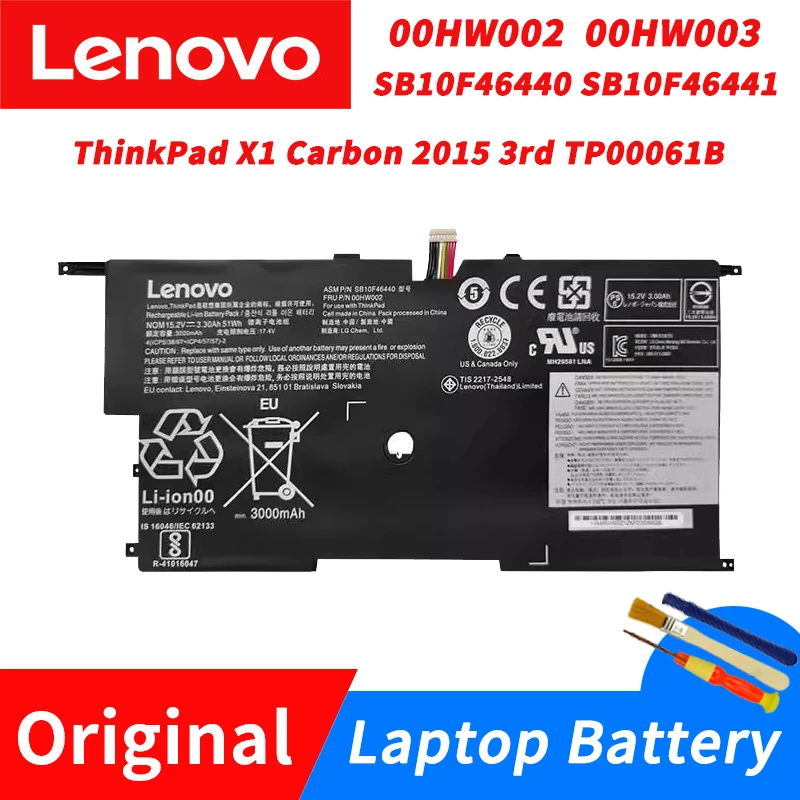 Оригинальный аккумулятор для ноутбука Lenovo ThinkPad X1 Carbon 2015 3rd TP00061B 00HW002 00HW003
Оригинальный аккумулятор для ноутбука Lenovo ThinkPad X1 Carbon 2015 3rd TP00061B 00HW002 00HW003