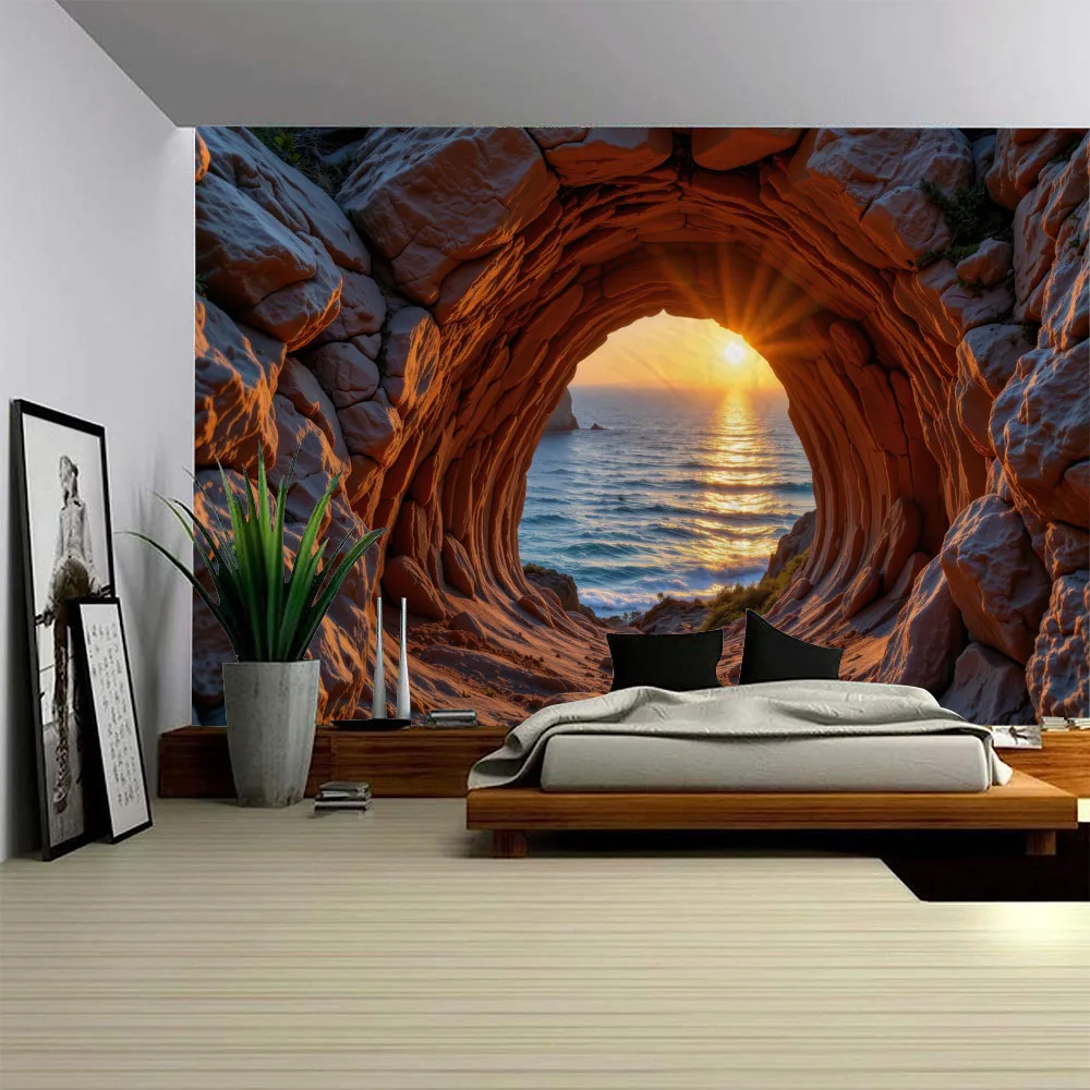 The sea cave tapestry, sunrise waterfall wall hanging decoration, is a fantastic artwork suitable for bedrooms and living rooms
The sea cave tapestry, sunrise waterfall wall hanging decoration, is a fantastic artwork suitable for bedrooms and living rooms
