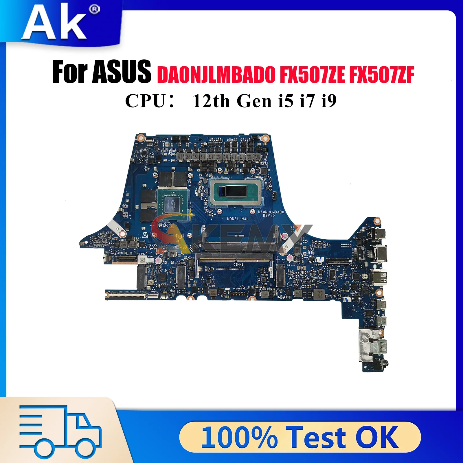 DA0NJLMBAD0 Laptop Motherboard For ASUS TUF Gaming FX507ZF FX507ZE FX507Z FX507ZC Mainboard With 12th Gen i5 i7 i9 tests OK stk
DA0NJLMBAD0 Laptop Motherboard For ASUS TUF Gaming FX507ZF FX507ZE FX507Z FX507ZC Mainboard With 12th Gen i5 i7 i9 tests OK stk