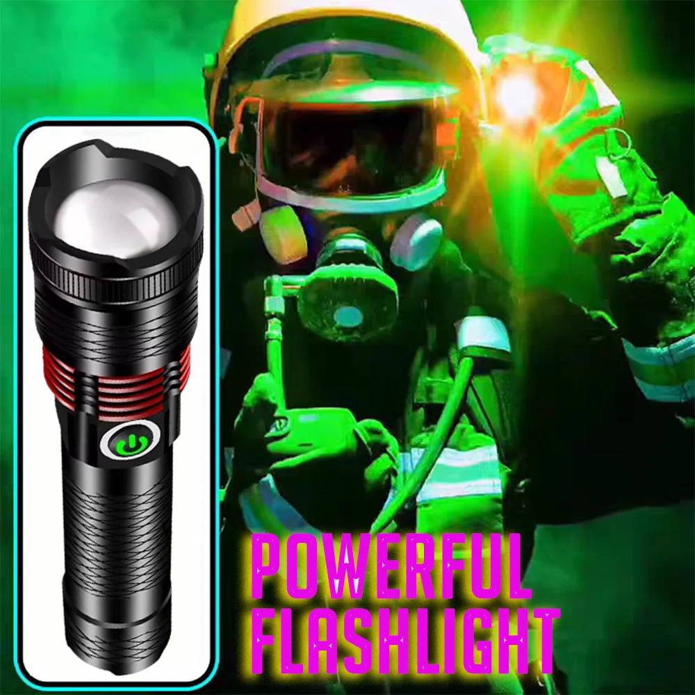 Powerful LED Flashlight USB Rechargeable Distant Light Torch Super Bright Outdoor Zoom Lamp Camping Lantern Use 18650 Battery
Powerful LED Flashlight USB Rechargeable Distant Light Torch Super Bright Outdoor Zoom Lamp Camping Lantern Use 18650 Battery