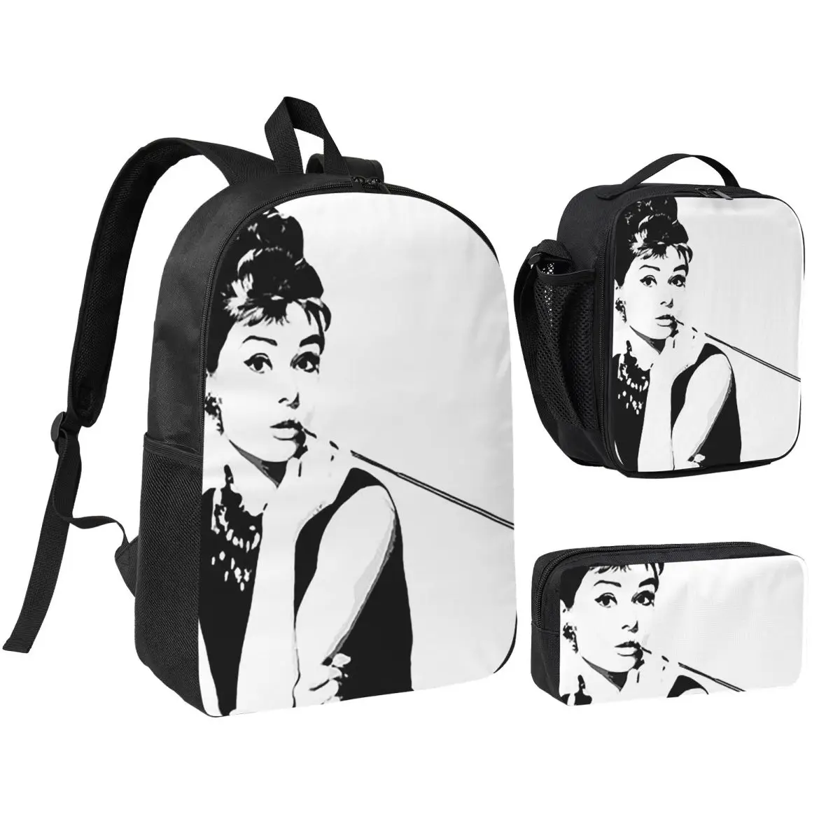 Audrey Hepburn Portrait A Backpack Student BookBag School Bag Shoulder Bags 3ps Insulated Lunch Bag Pencil Case
Audrey Hepburn Portrait A Backpack Student BookBag School Bag Shoulder Bags 3ps Insulated Lunch Bag Pencil Case