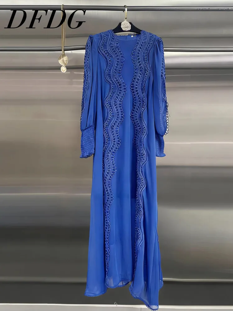 DFDG Women's Spring Summer Royal Blue Wave Embroidery Dress Long Sleeve Maxi Elegant Formal 2026 Trendy Feminine Fashion Dress
DFDG Women's Spring Summer Royal Blue Wave Embroidery Dress Long Sleeve Maxi Elegant Formal 2026 Trendy Feminine Fashion Dress