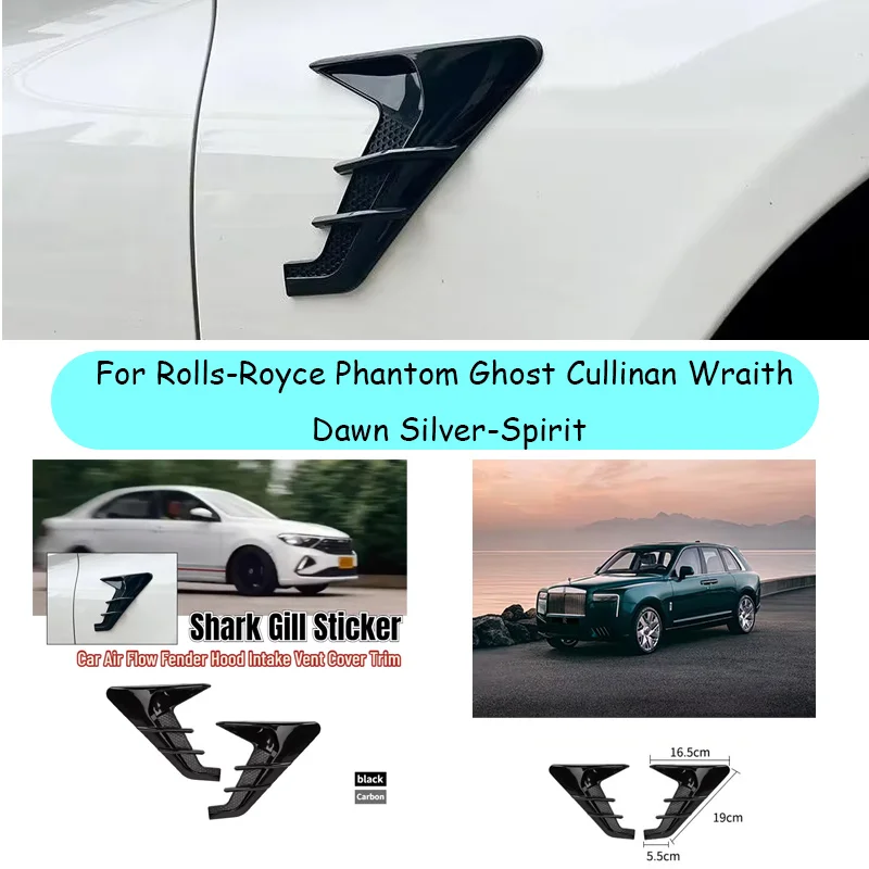 For Rolls-Royce 2PCS Carbon Fiber Car Air Flow Fender Hood Intake Vent Cover Trim Side Wing Shark Gill Ventilation Stickers
For Rolls-Royce 2PCS Carbon Fiber Car Air Flow Fender Hood Intake Vent Cover Trim Side Wing Shark Gill Ventilation Stickers