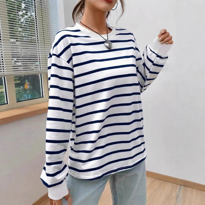 Women's Loose Casual Striped Hoodie 2026 New Autumn Winter Long Sleeve Comfortable Soft Top
Women's Loose Casual Striped Hoodie 2026 New Autumn Winter Long Sleeve Comfortable Soft Top