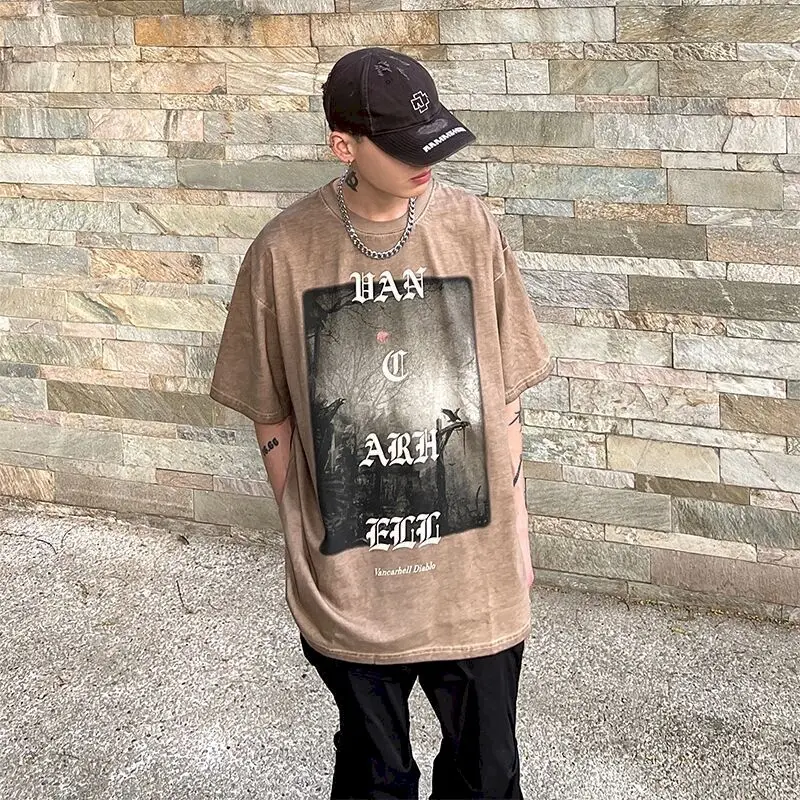 Оверсайз футболки унисекс в готическом стиле High Street с ночным принтом, с эффектом потертости, с коротким рукавом, свободного кроя, трендовые
Оверсайз футболки унисекс в готическом стиле High Street с ночным принтом, с эффектом потертости, с коротким рукавом, свободного кроя, трендовые