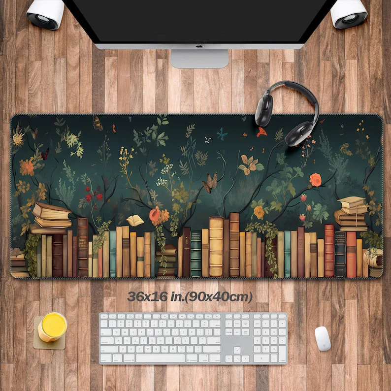 Bookish Desk Mat,book Lover Mouse Pad,floral Plant Desk Accessories,cute Desk Pad,gift for Books,gift for Her,gift for Studious
Bookish Desk Mat,book Lover Mouse Pad,floral Plant Desk Accessories,cute Desk Pad,gift for Books,gift for Her,gift for Studious