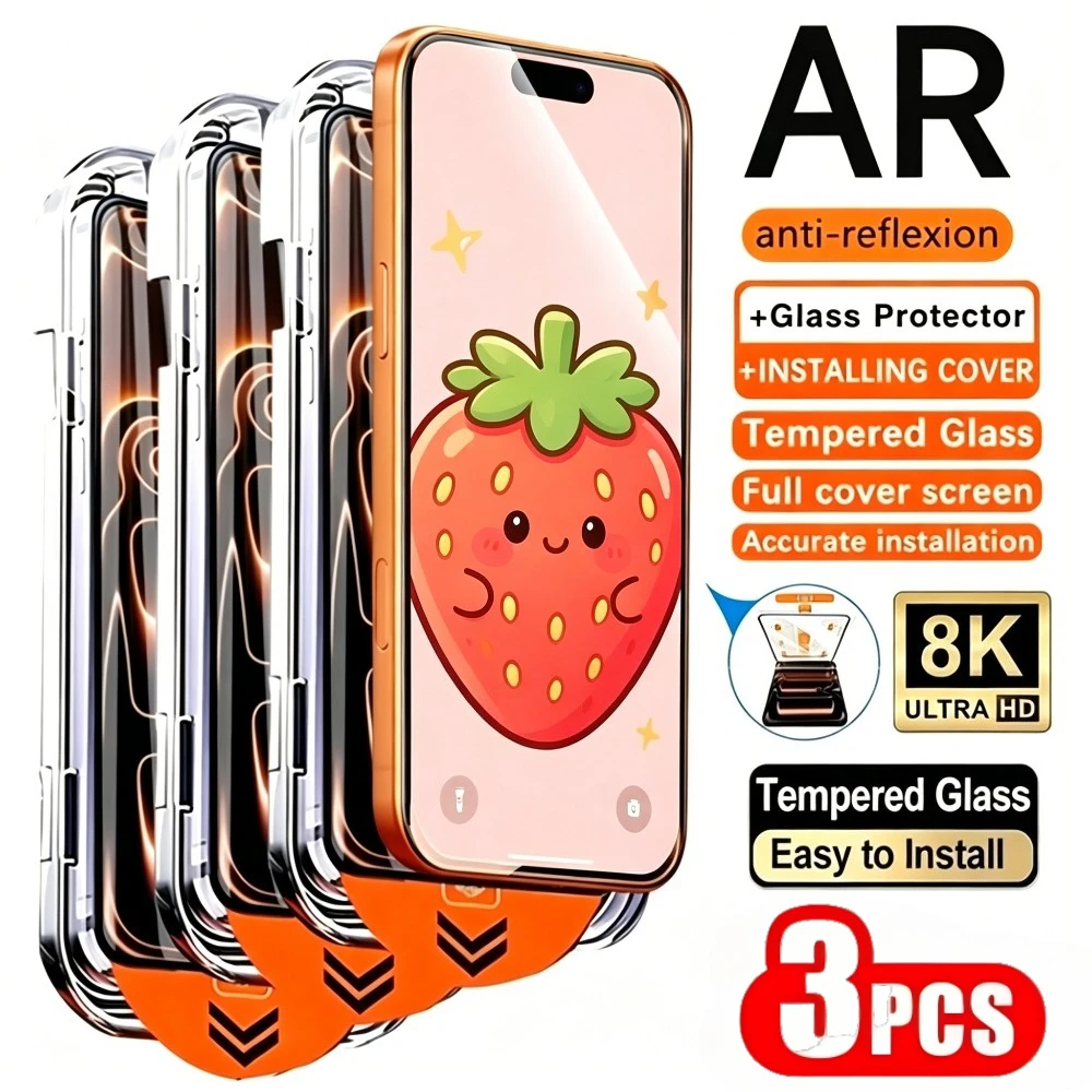 3Pcs Ultra Clear Full Screen Protector for iPhone 17 16 15 Pro Max Air 17e 15 14 Plus 14 13 12 Pro One Click Installation Glass
3Pcs Ultra Clear Full Screen Protector for iPhone 17 16 15 Pro Max Air 17e 15 14 Plus 14 13 12 Pro One Click Installation Glass