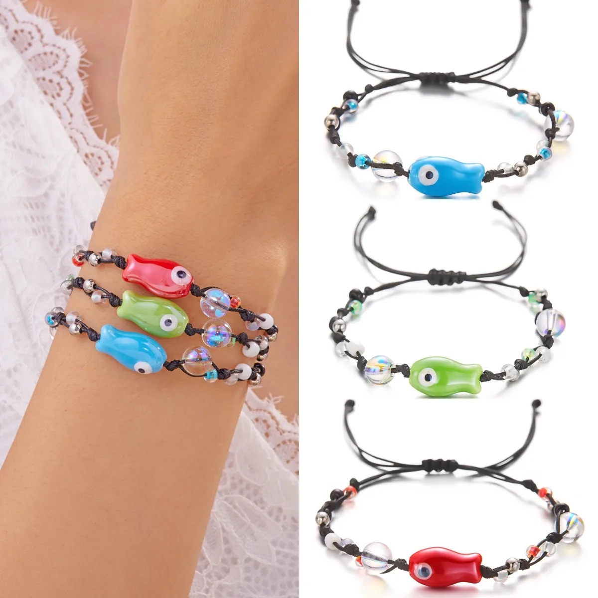 Fashion Handmade Ceramic Fish Rope Woven Bracelets for Women Bohemia Colorful Rice Bead Bracelets Party Friendship Jewelry
Fashion Handmade Ceramic Fish Rope Woven Bracelets for Women Bohemia Colorful Rice Bead Bracelets Party Friendship Jewelry