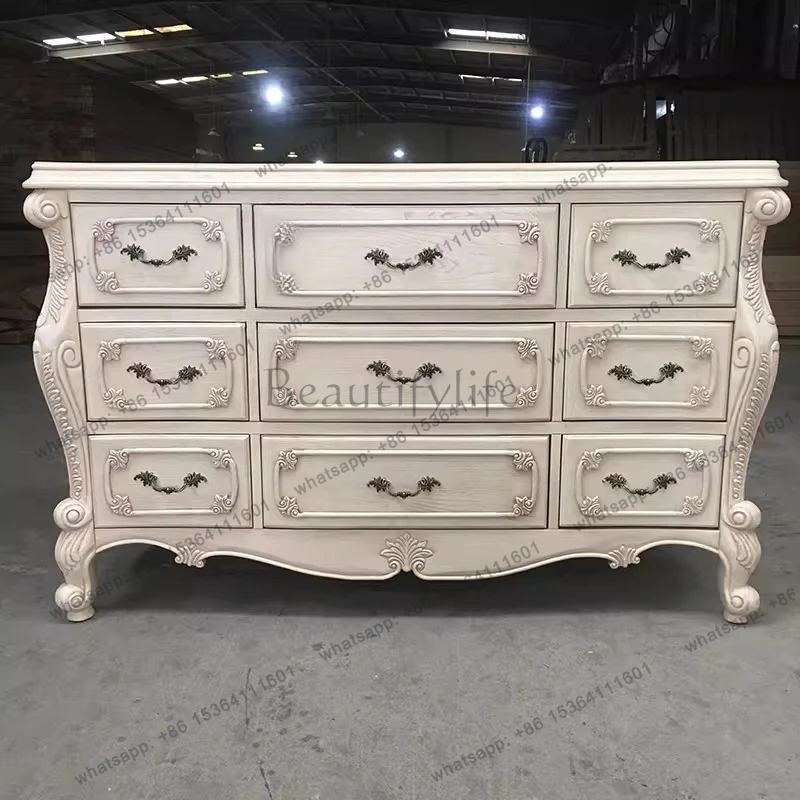 French retro solid wood nine-chest cabinet European bedroom carved storage American country old drawer cabinet
French retro solid wood nine-chest cabinet European bedroom carved storage American country old drawer cabinet