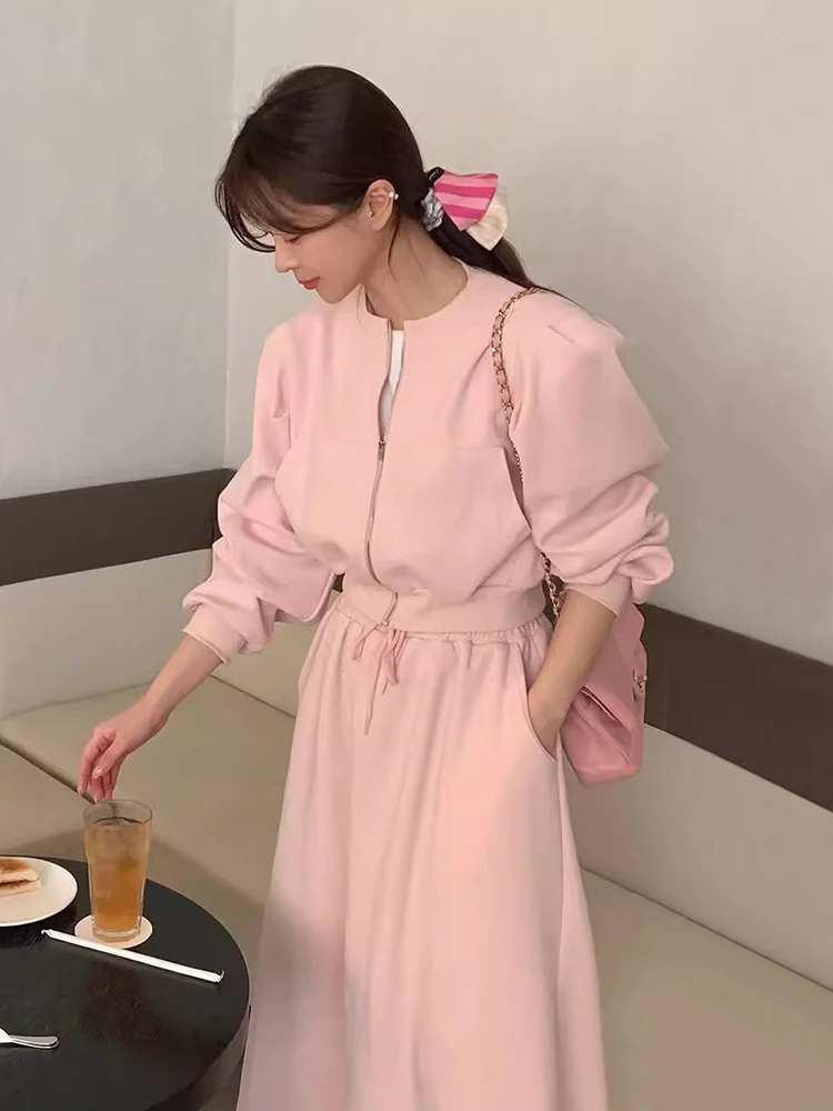 Spring New Arrival ort Sweatirt Jaet And High Waist A-Line Skirt Two-Piece Set for Women Spor Ele Sle
Spring New Arrival ort Sweatirt Jaet And High Waist A-Line Skirt Two-Piece Set for Women Spor Ele Sle