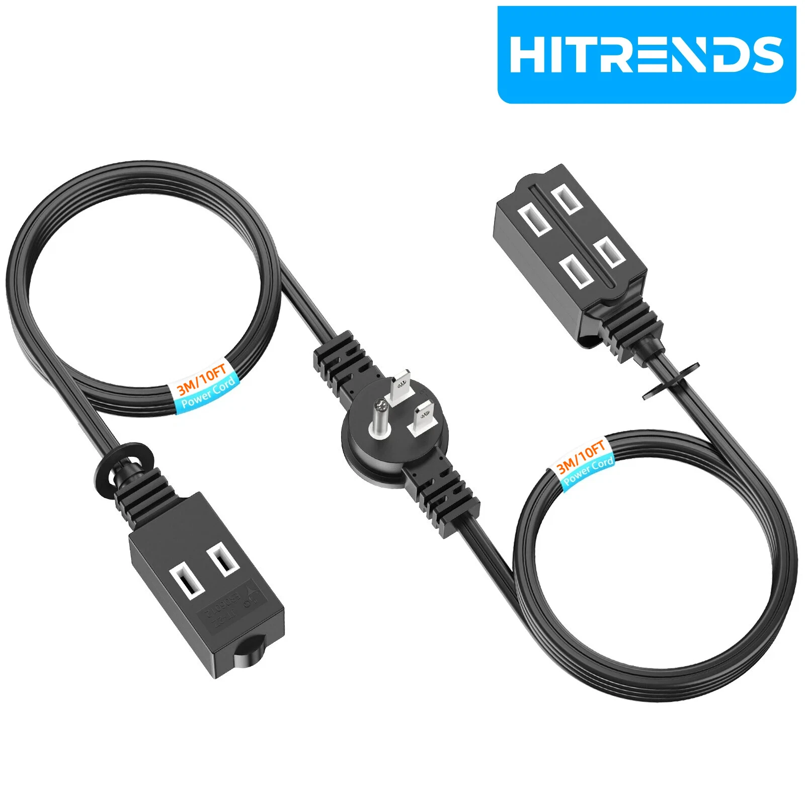 20Ft Double Extension Cord, 10Ft Each Side Twin Splitter Power Strip,Flat Wall Hugger Plug with 6 Polarized Outlets Safety Cover
20Ft Double Extension Cord, 10Ft Each Side Twin Splitter Power Strip,Flat Wall Hugger Plug with 6 Polarized Outlets Safety Cover