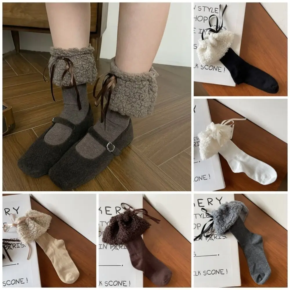 Cute Cotton Mid-tube Socks Lamb's Wool Bow Stacked Socks Socks Winter
Cute Cotton Mid-tube Socks Lamb's Wool Bow Stacked Socks Socks Winter