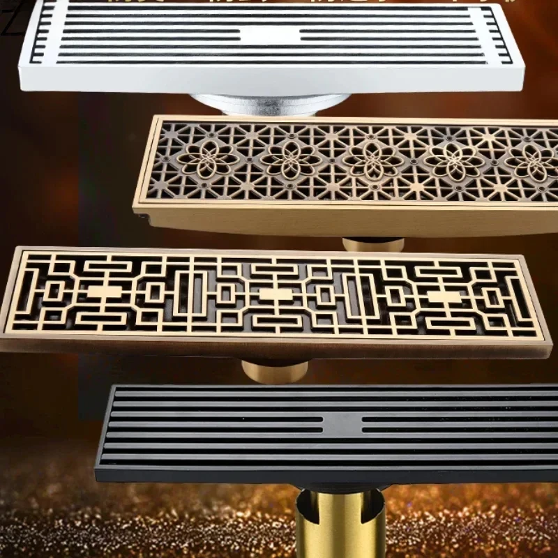 Brass Ectangular Floor Drain Bathroom 20/30CM Anti Odor Bathroom Strip Large Displacement Drain Gang Shower Accessories
Brass Ectangular Floor Drain Bathroom 20/30CM Anti Odor Bathroom Strip Large Displacement Drain Gang Shower Accessories