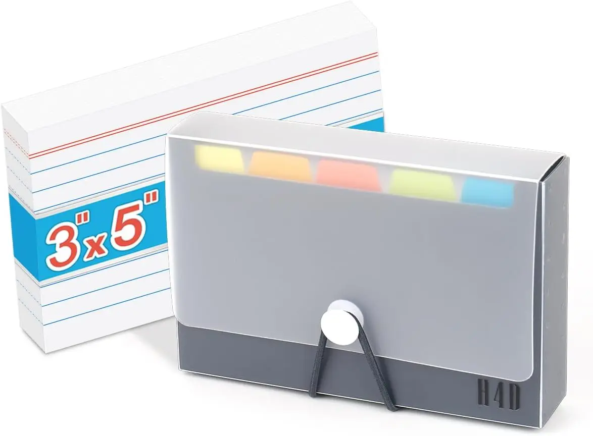 3x5 Index Card Case with 100 Heavyweight Ruled Index Cards and Dividers, Black
3x5 Index Card Case with 100 Heavyweight Ruled Index Cards and Dividers, Black