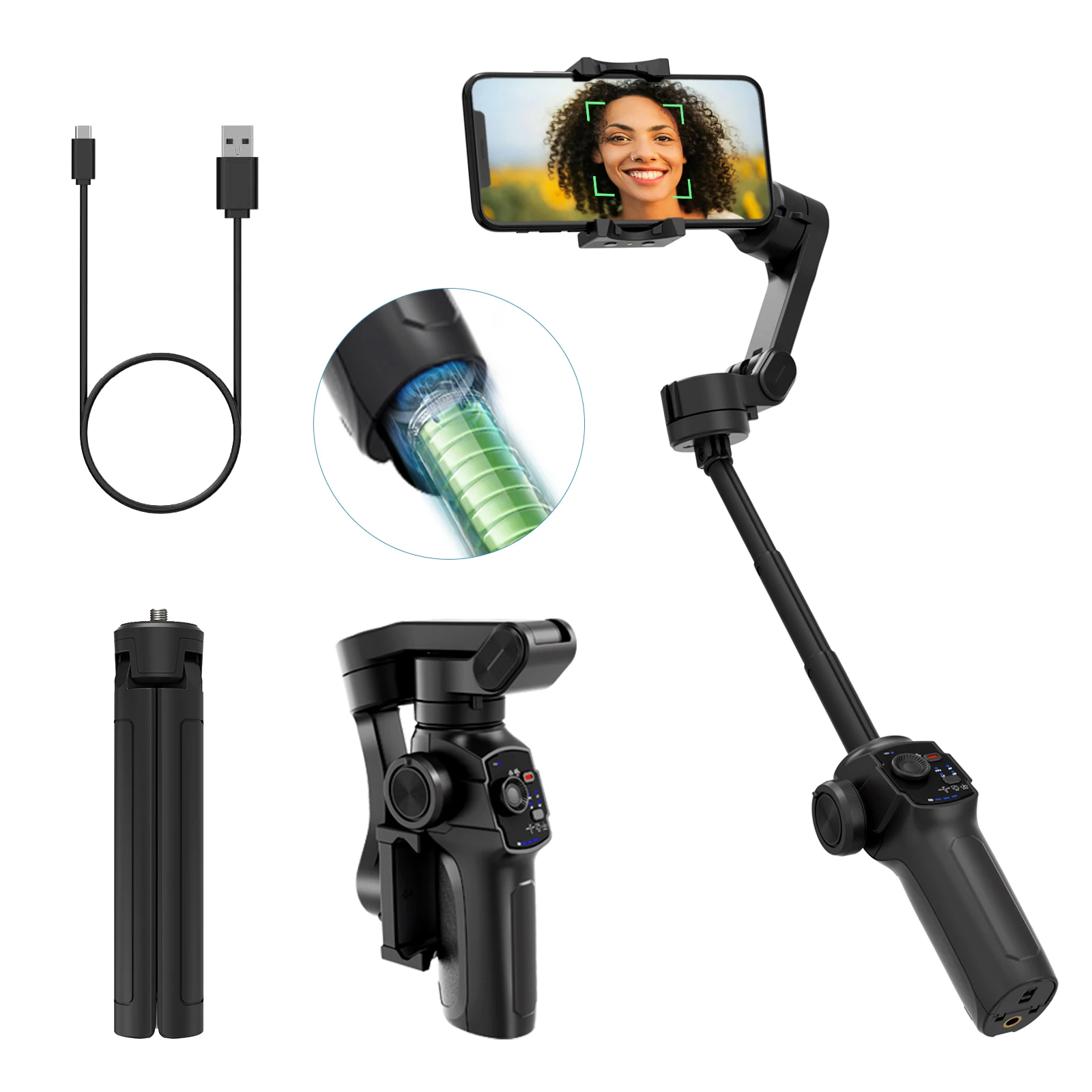 Selfie Stick Tripod Phone Holder Gimbal Stabilizer AI Tracking 3-Axis Built-in Extension Rod 3600mAh Battery Travel-Friendly for
Selfie Stick Tripod Phone Holder Gimbal Stabilizer AI Tracking 3-Axis Built-in Extension Rod 3600mAh Battery Travel-Friendly for