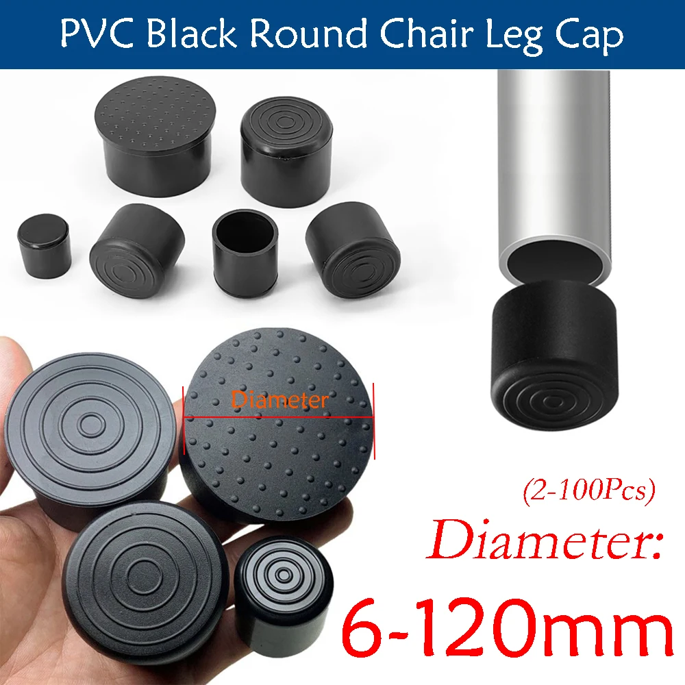 2-100Pcs Round Soft PVC Pipe Sleeve Tube Cap Black Table Chair Foot Pad Non-slip Floor Protector Pads 6mm-120mm
2-100Pcs Round Soft PVC Pipe Sleeve Tube Cap Black Table Chair Foot Pad Non-slip Floor Protector Pads 6mm-120mm 