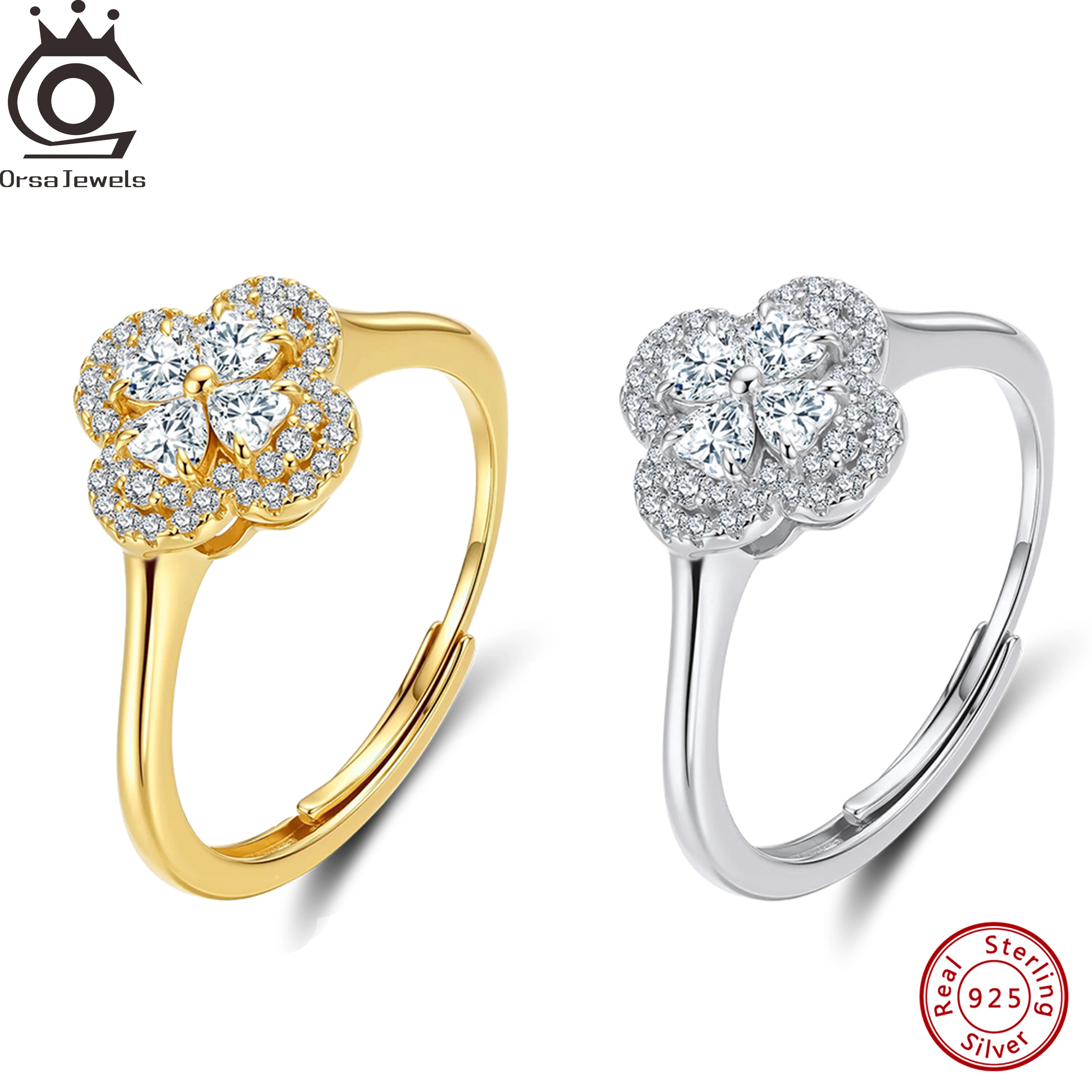 ORSA JEWELS Brilliant 925 Sterling Silver D Color Clover Moissanite Diamand Ring for Women Luxury Party Wedding Jewelry MOR18
ORSA JEWELS Brilliant 925 Sterling Silver D Color Clover Moissanite Diamand Ring for Women Luxury Party Wedding Jewelry MOR18