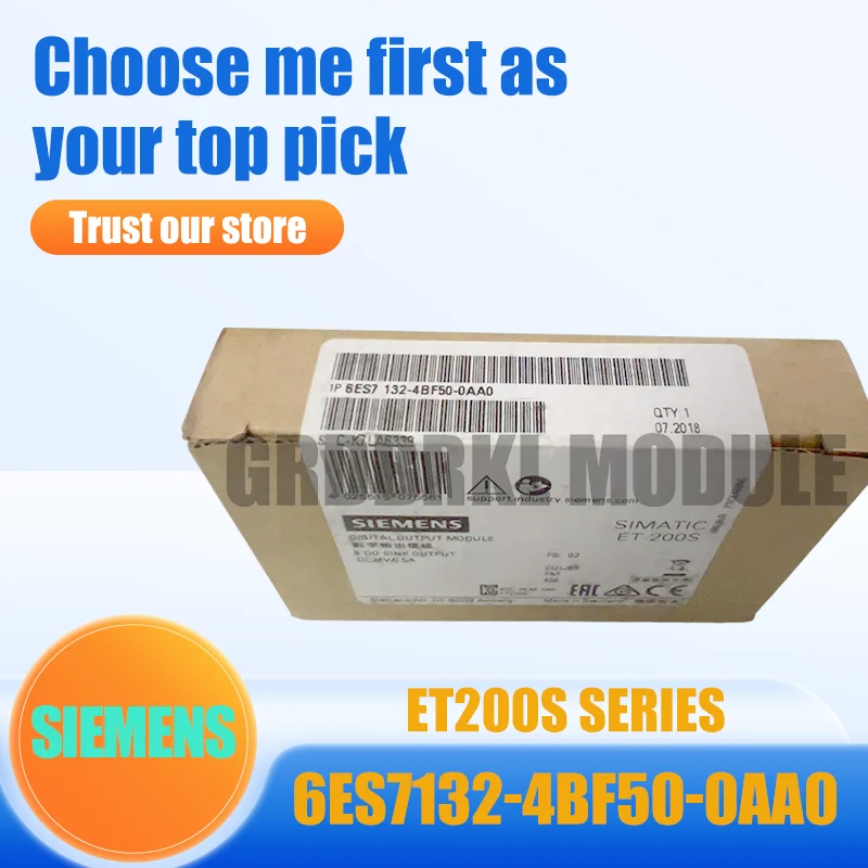 New Original SIEMENS 6ES7132-4BF50-0AA0 SIMATIC ET200S 8DO 24 V DC/0.5 A Module
New Original SIEMENS 6ES7132-4BF50-0AA0 SIMATIC ET200S 8DO 24 V DC/0.5 A Module