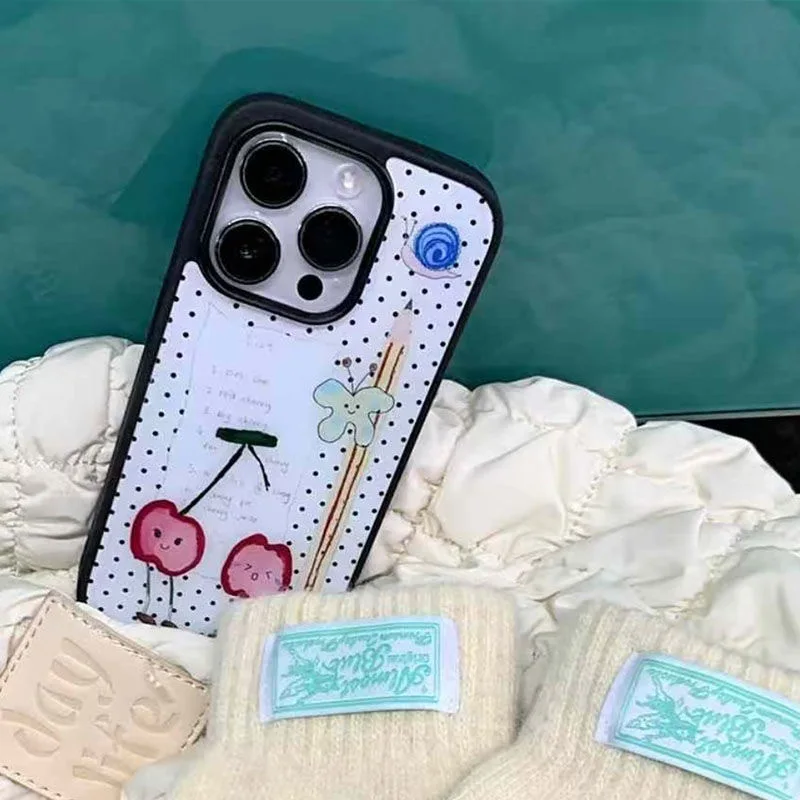 Cute Cherry Snail Butterfly Doodle Phone Case for iPhone 17 16 15 14 13 12 11 Air Pro Max 15 16 Plus Shockproof Aesthetic Cover
Cute Cherry Snail Butterfly Doodle Phone Case for iPhone 17 16 15 14 13 12 11 Air Pro Max 15 16 Plus Shockproof Aesthetic Cover