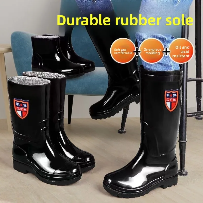 Adult Thick High-Tube Rain Boots Men's Fishing Bull Tendon Anti-Slip Waterproof Shoe Covers Rice Planting Military Rain Shoes
Adult Thick High-Tube Rain Boots Men's Fishing Bull Tendon Anti-Slip Waterproof Shoe Covers Rice Planting Military Rain Shoes