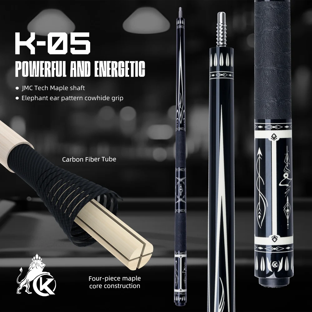KONLLEN Maple Pool Cue K-05 Series Low Deflection Profession Ultra-smooth Carbon Tube Inside Billiard Pool Sticks with 12mm tip
KONLLEN Maple Pool Cue K-05 Series Low Deflection Profession Ultra-smooth Carbon Tube Inside Billiard Pool Sticks with 12mm tip
