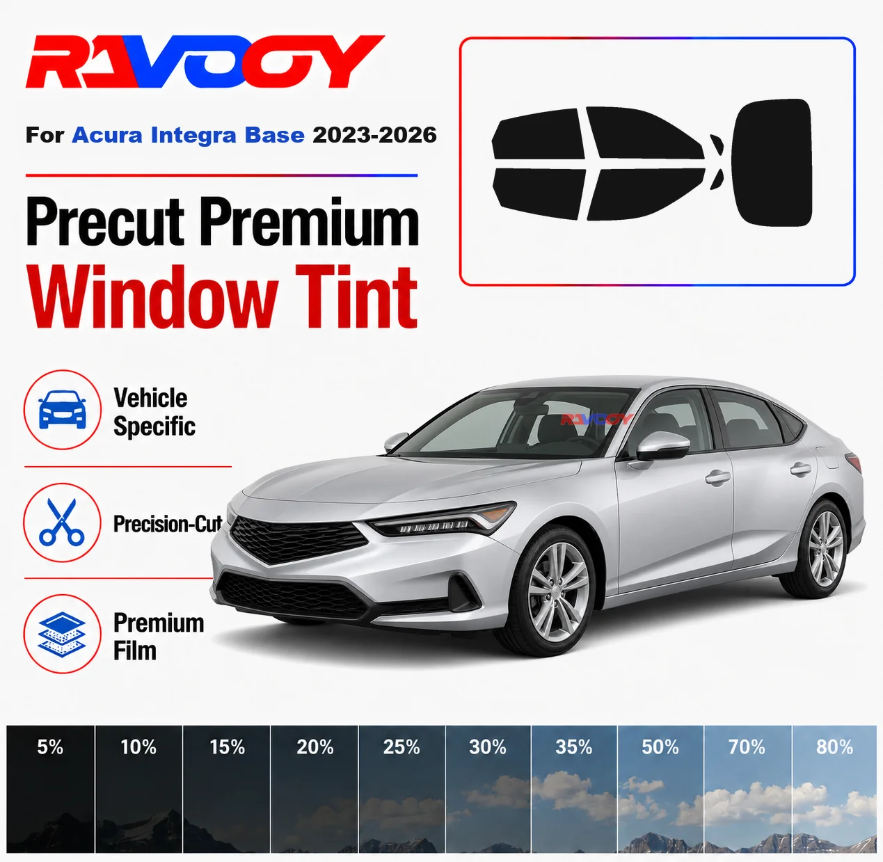 Premium Precut Window Tint Kit Front Rear Windows Rear Windshield For Acura Integra Base 2023-2026 Car Solar Nano Ceramic Film
Premium Precut Window Tint Kit Front Rear Windows Rear Windshield For Acura Integra Base 2023-2026 Car Solar Nano Ceramic Film