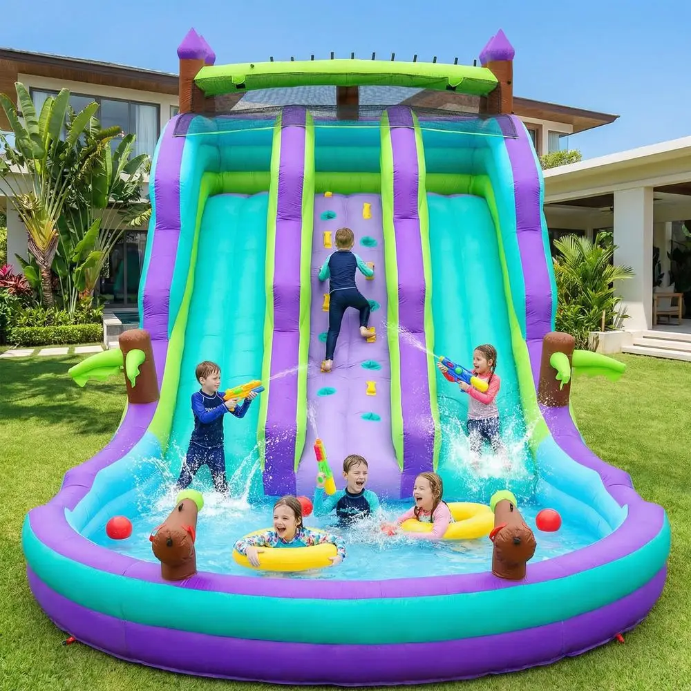 Inflatable Water Slide for Kids,Large Water Park with Splash Pool,Dual Waterslide for Backyard Outdoor Party,Includes 650W Blow
Inflatable Water Slide for Kids,Large Water Park with Splash Pool,Dual Waterslide for Backyard Outdoor Party,Includes 650W Blow