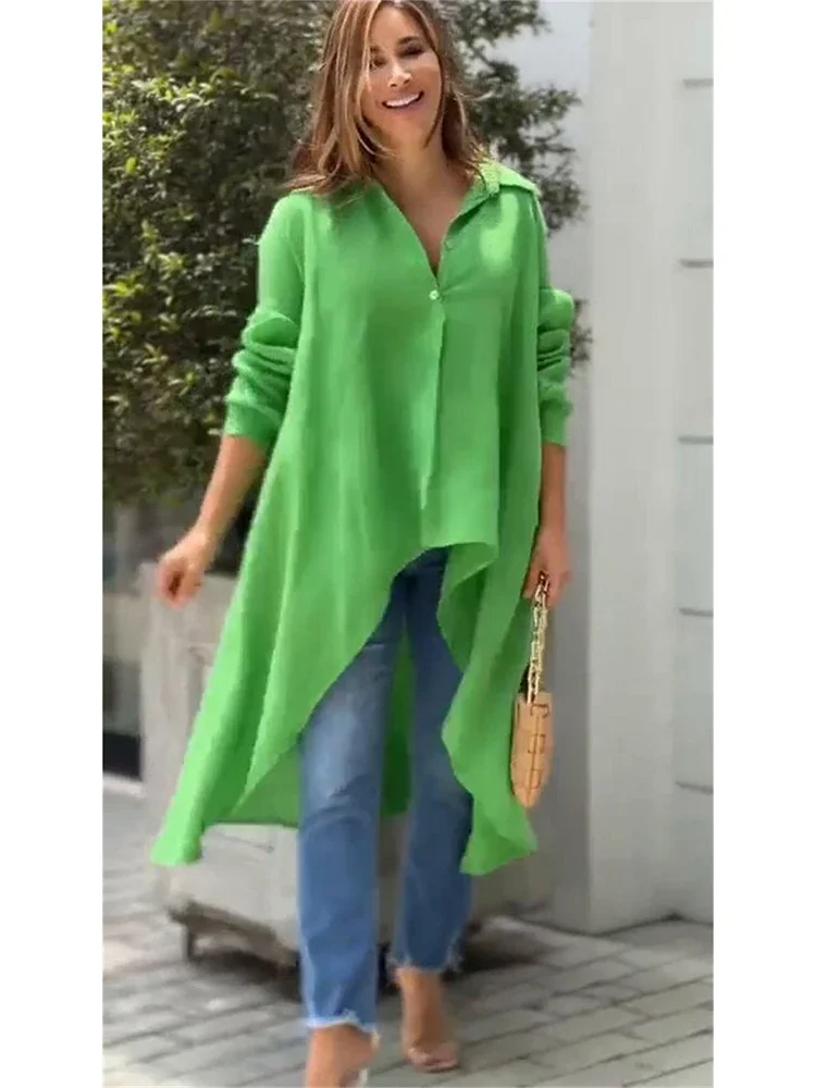 Irregular Fashion Shirt Blouse Female Clothing New In Solid Good Quality Long Top Women Casual Slim Blusas Sale
Irregular Fashion Shirt Blouse Female Clothing New In Solid Good Quality Long Top Women Casual Slim Blusas Sale