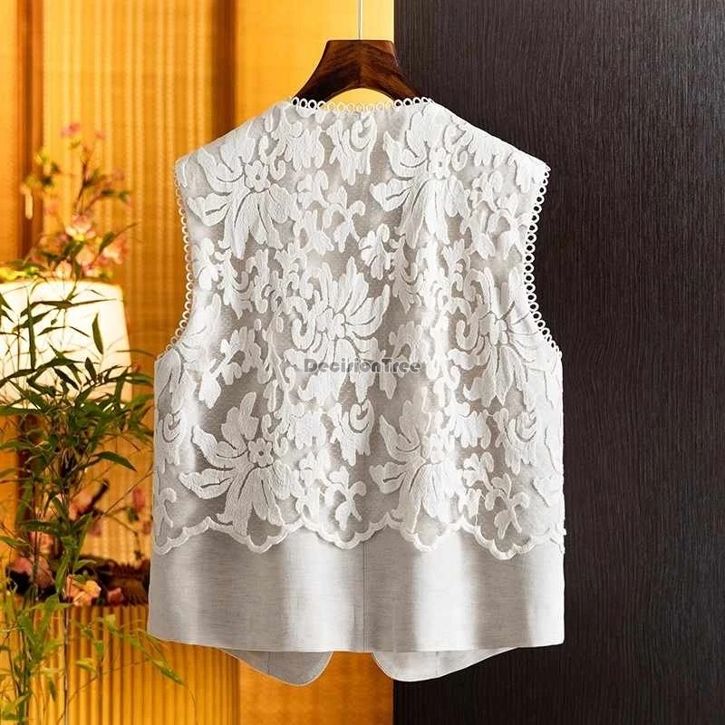 2025 new chinese style fashion simple embroidered vest for women's summer round collar sleeveless elegant double layer waistcoat
2025 new chinese style fashion simple embroidered vest for women's summer round collar sleeveless elegant double layer waistcoat