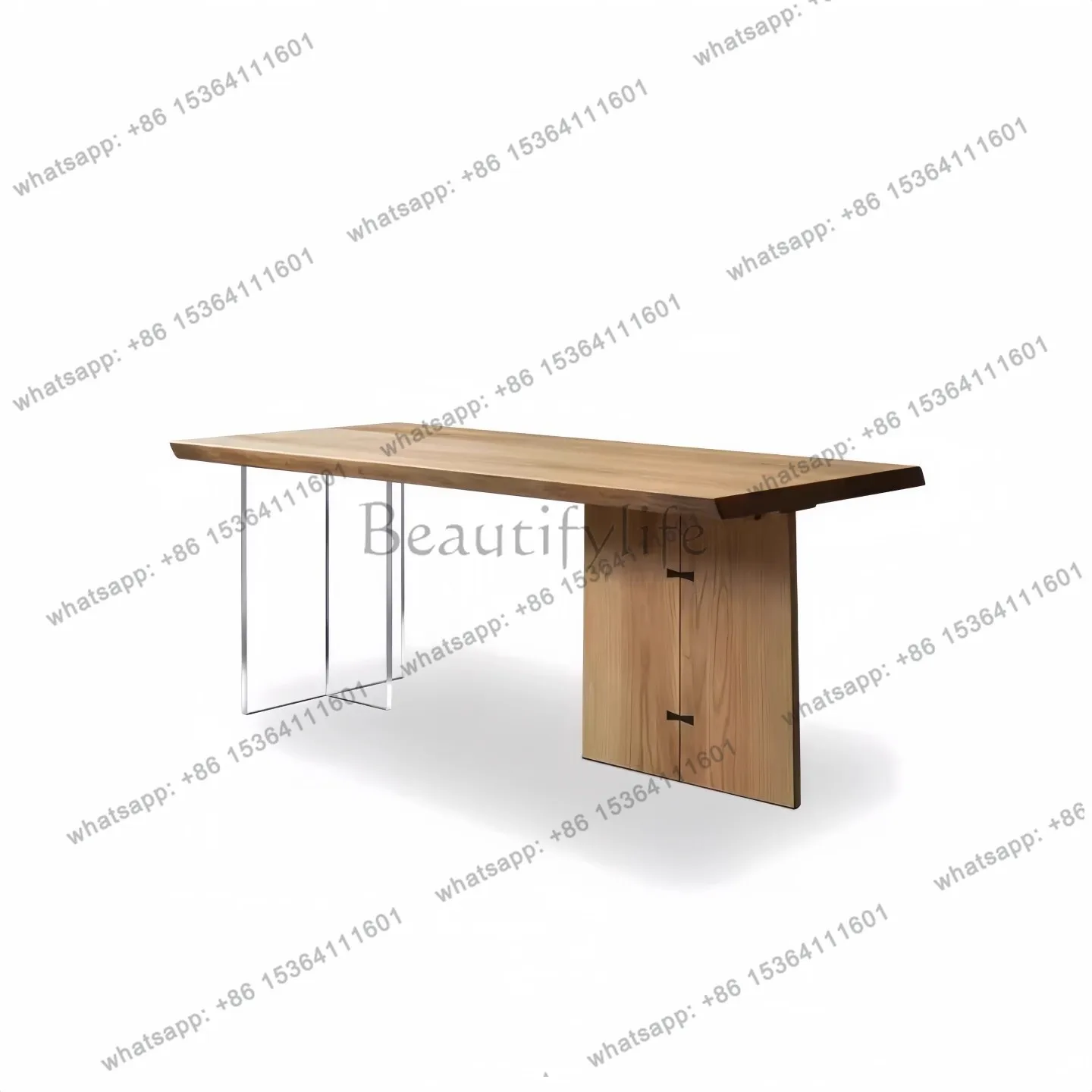 Nordic log tea table, solid wood dining table, simple acrylic large board table
Nordic log tea table, solid wood dining table, simple acrylic large board table