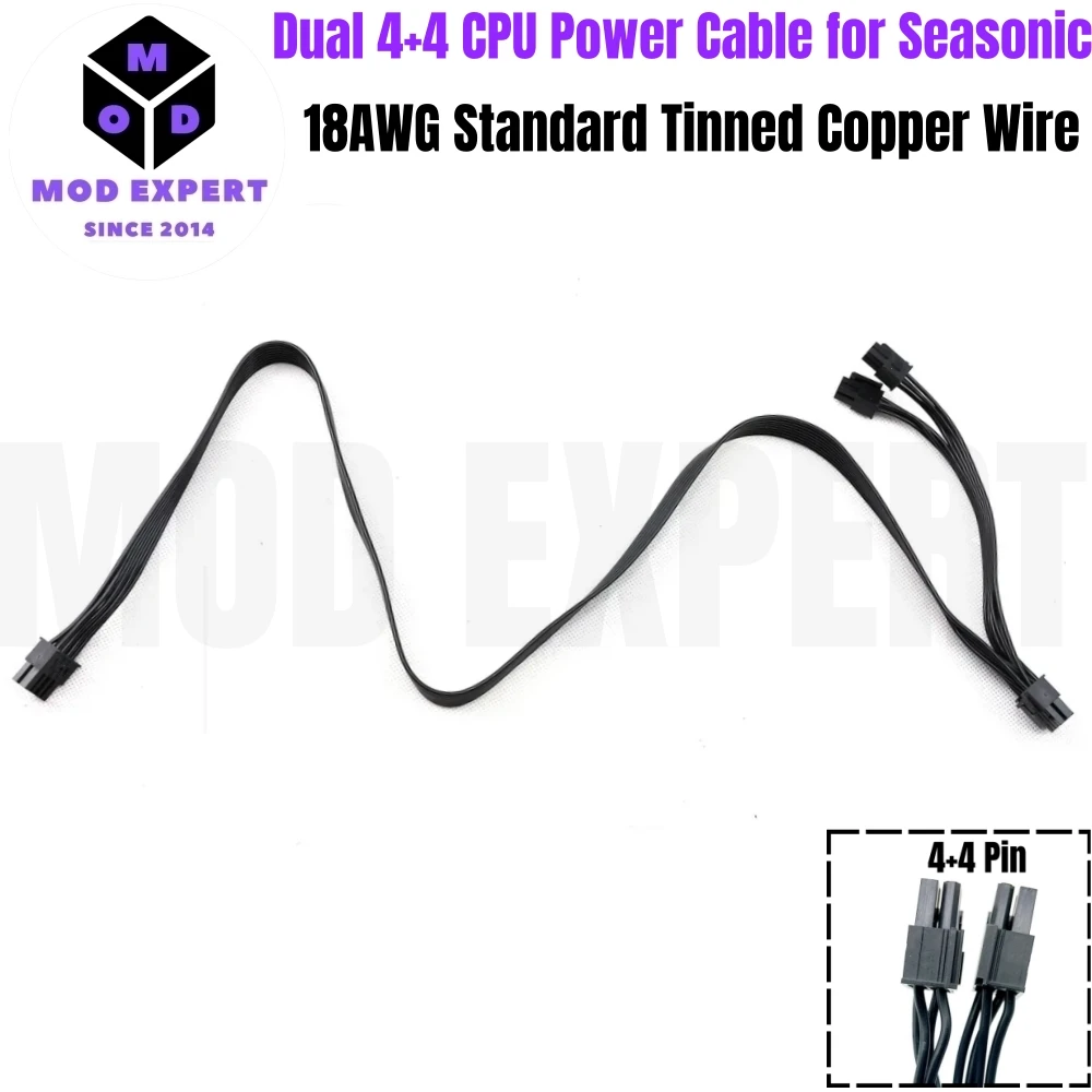Dual 4+4Pin EPS/ATX12V CPU Power Cable for Seasonic FOCUS PLUS GX-1000, GX850, GX-750, GX-650, GX-550 GOLD Modular Power Supply 
Dual 4+4Pin EPS/ATX12V CPU Power Cable for Seasonic FOCUS PLUS GX-1000, GX850, GX-750, GX-650, GX-550 GOLD Modular Power Supply
